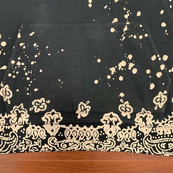 Amiri Logo Embroidered Bandana Print Hoodie - Black - Picture 11 of 12